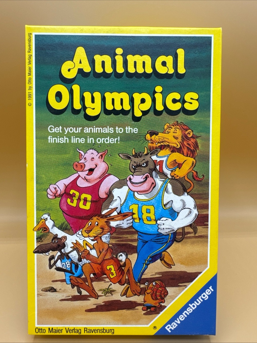 Vintage 1991 Ravensburger Animal Olympics Card Game Math Skills OOP COMPLETE